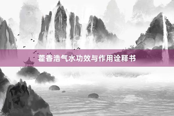 藿香浩气水功效与作用诠释书